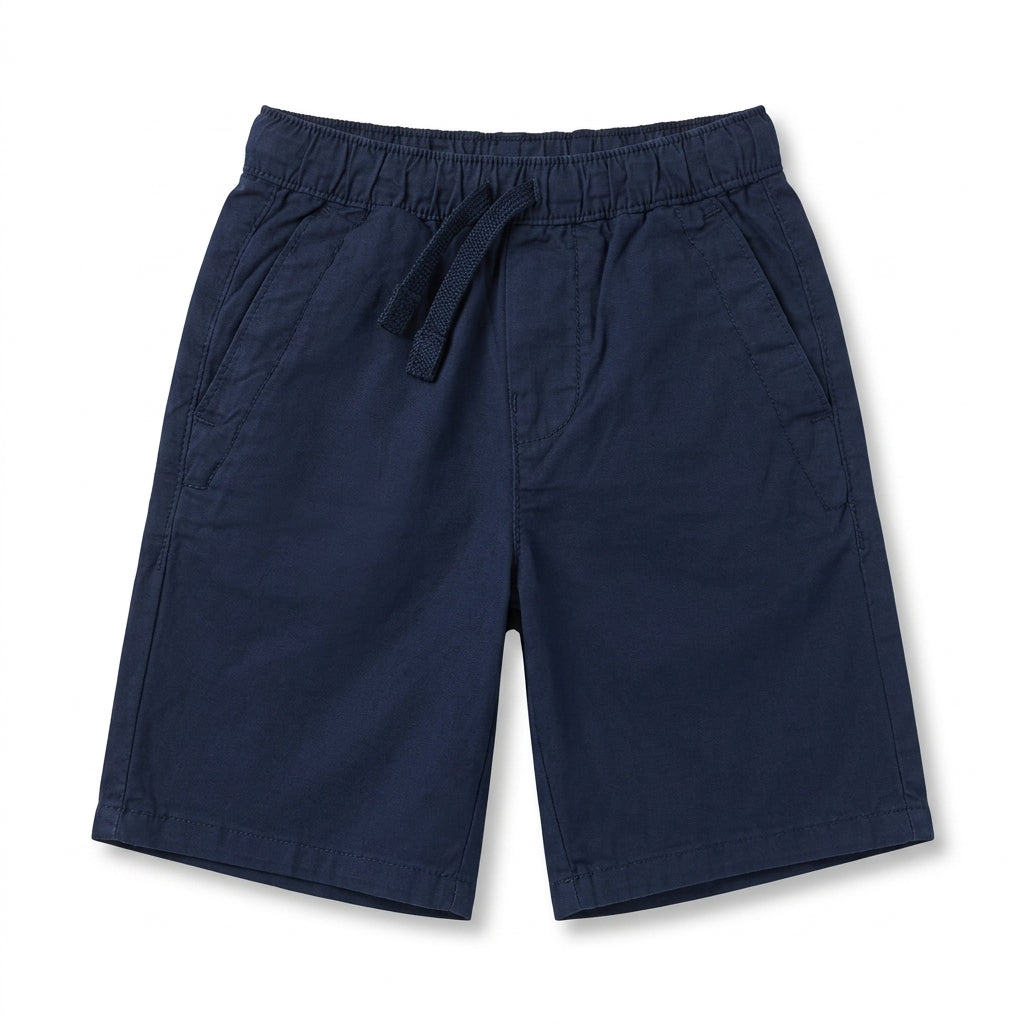 Classic Navy Drawstring Casual Shorts