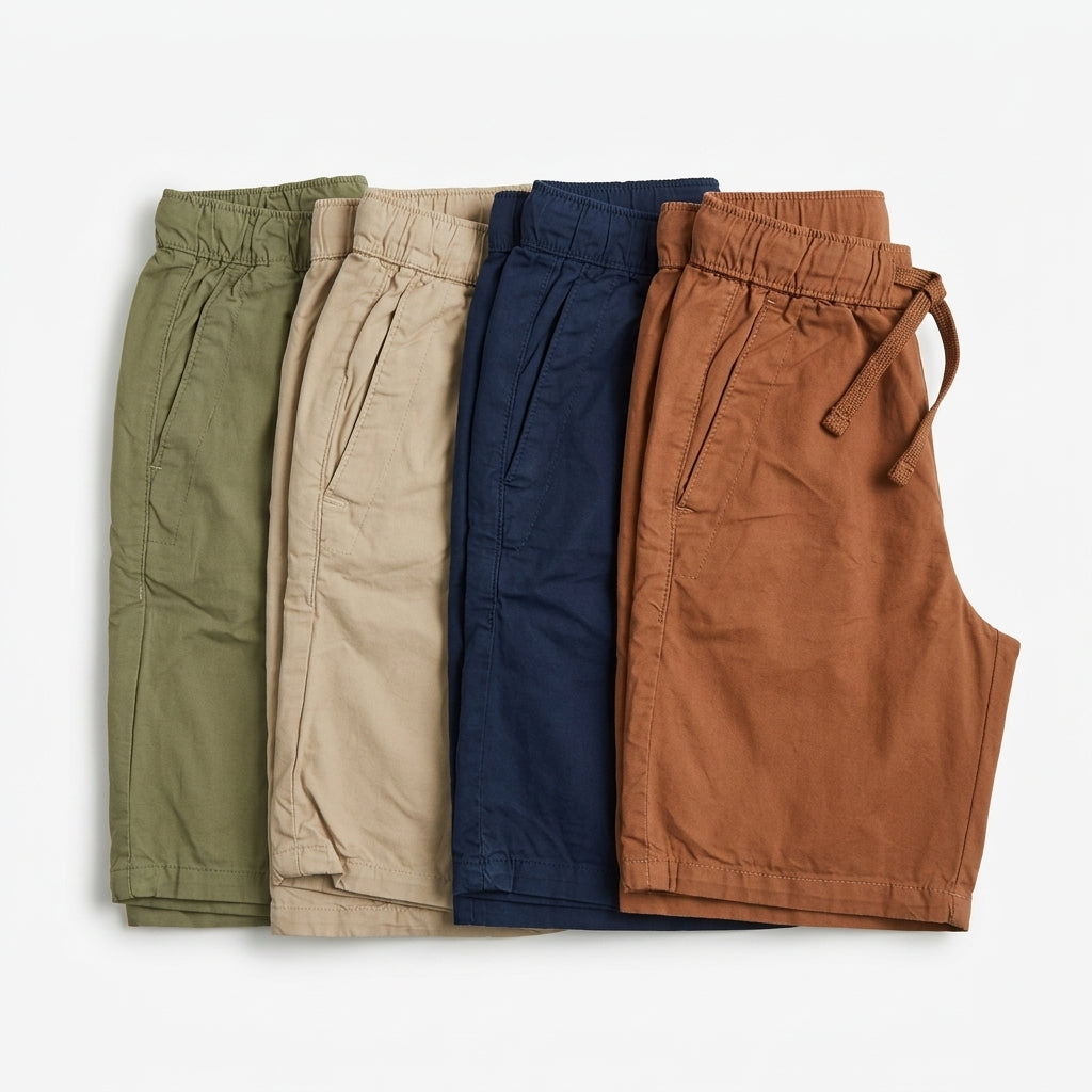 Classic Navy Drawstring Casual Shorts
