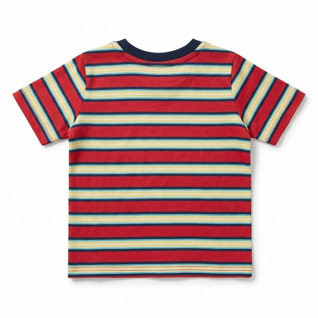 Red&Yellow Strips Newborn Baby Boy T-Shirt