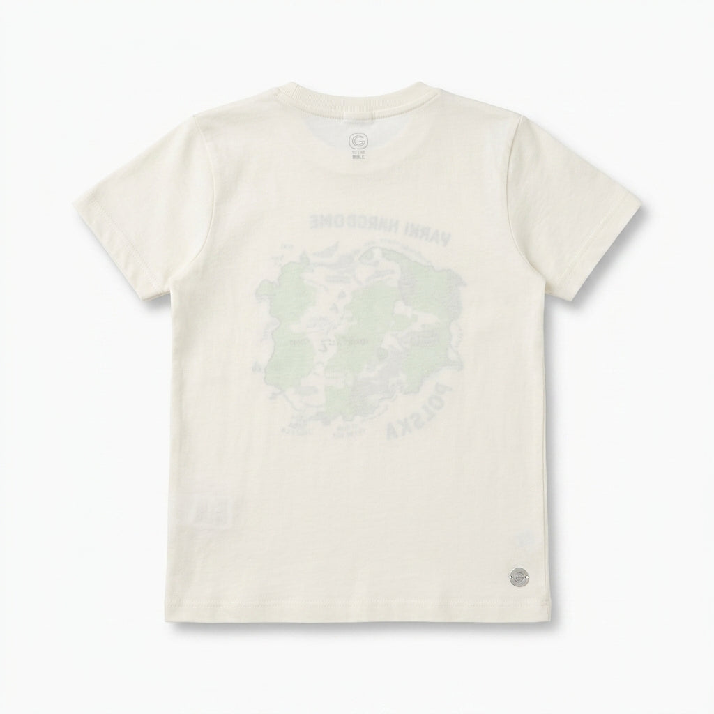 White “Poland National Parks Map” Graphic Cotton T-Shirt