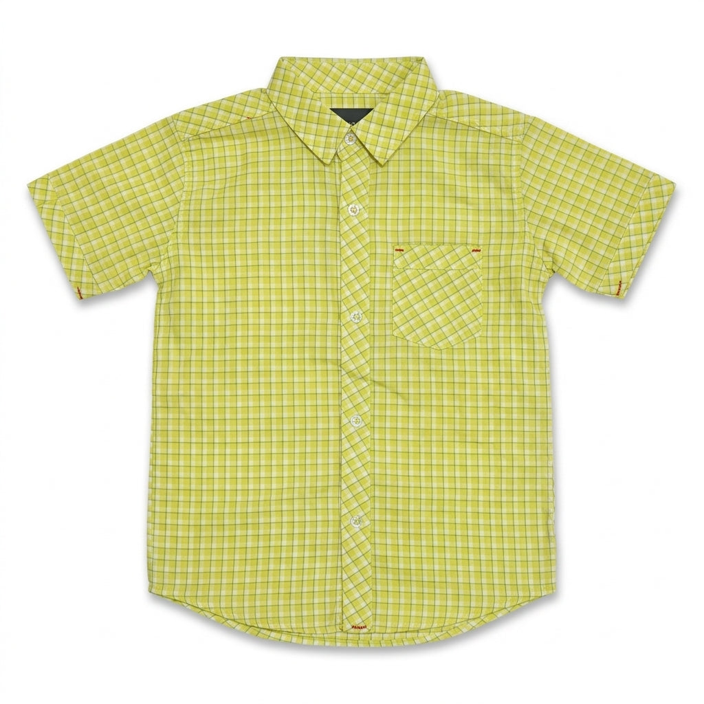 Boys Fresh Lime Check Short Sleeve Shirt