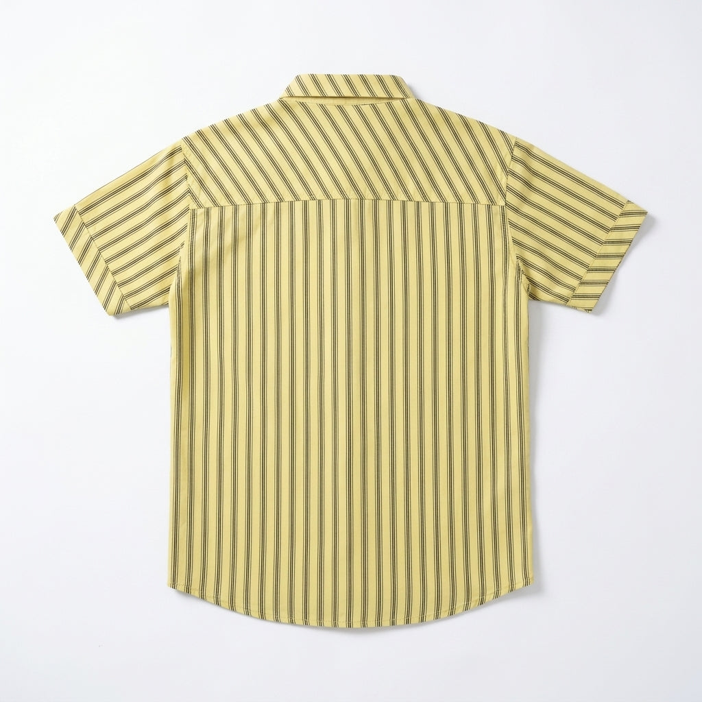 Boys Mustard Striped Casual Shirt