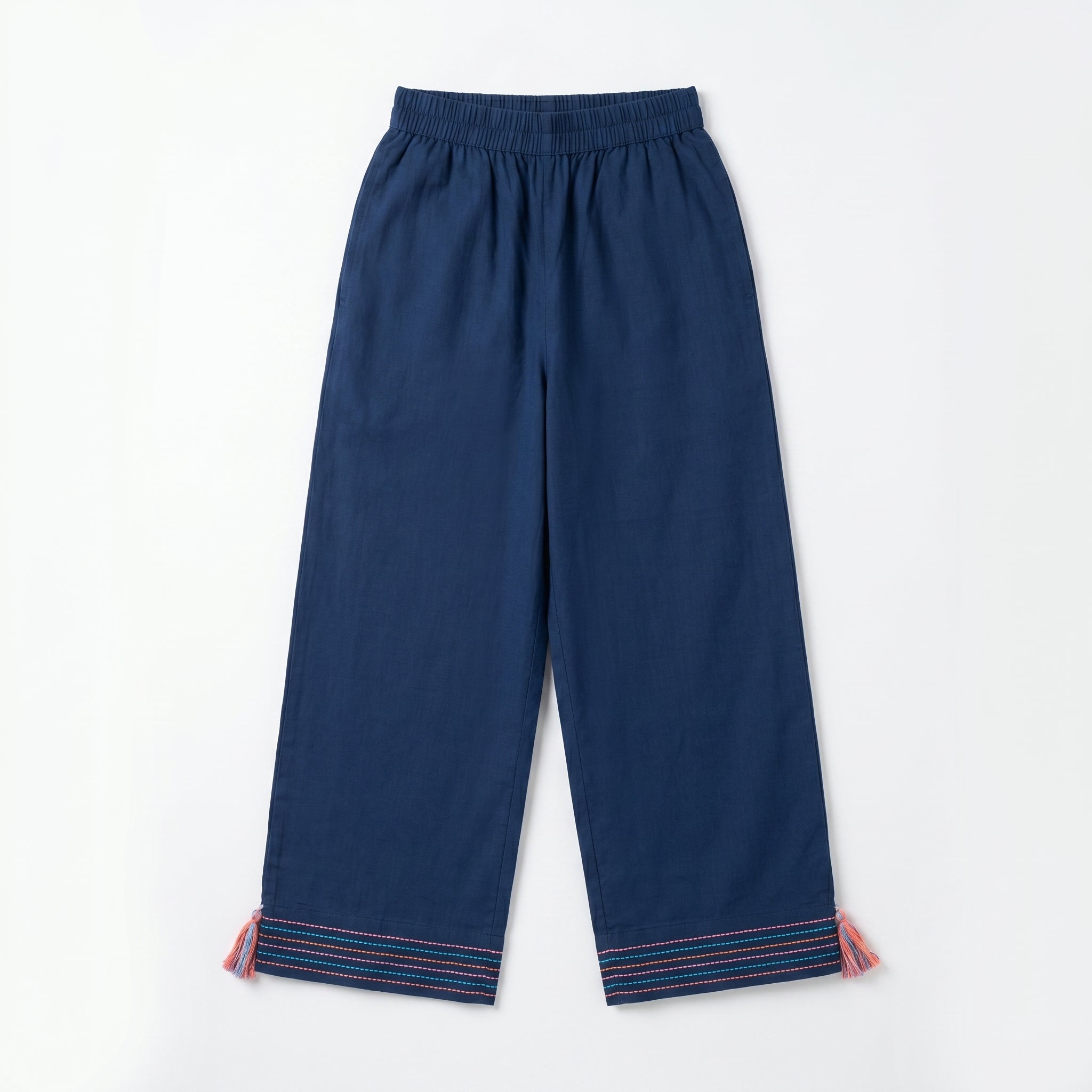 Midnight Blue Tassel Kurta & Pants
