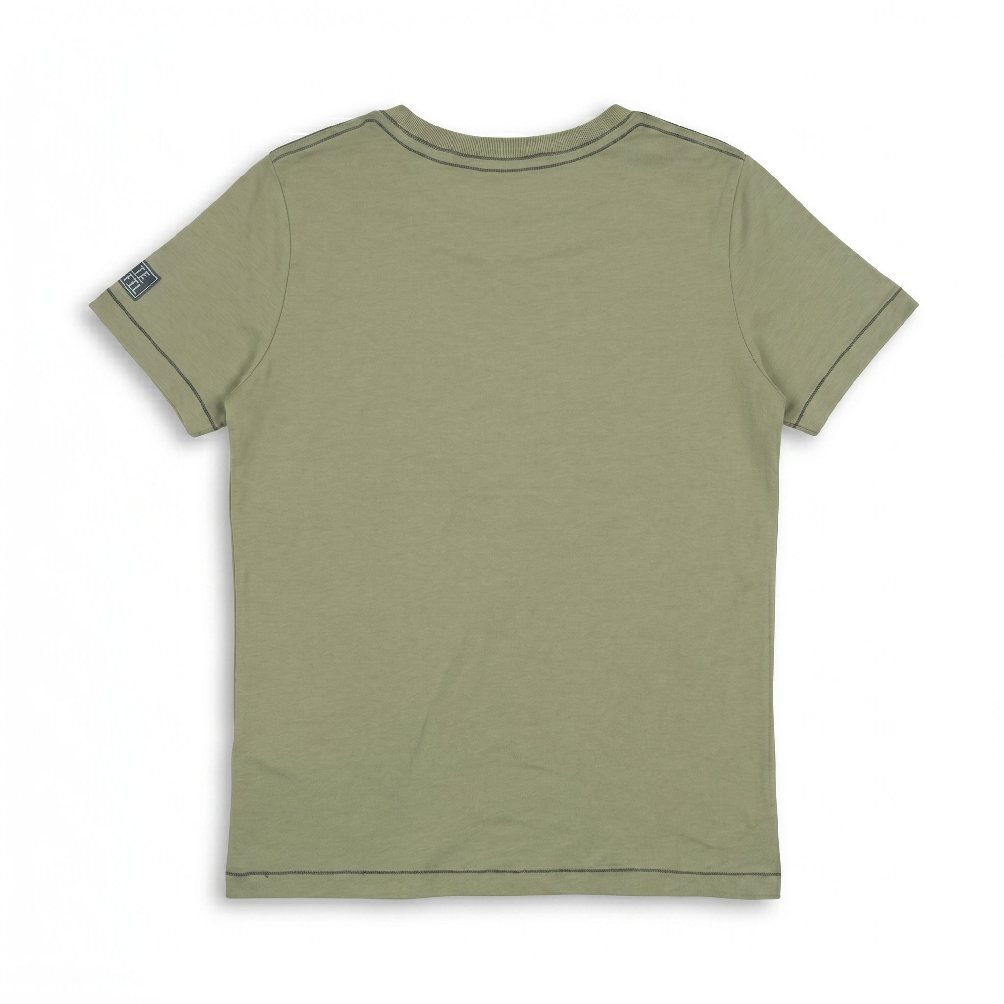 Boys Olive Green Graphic Cotton T-Shirt