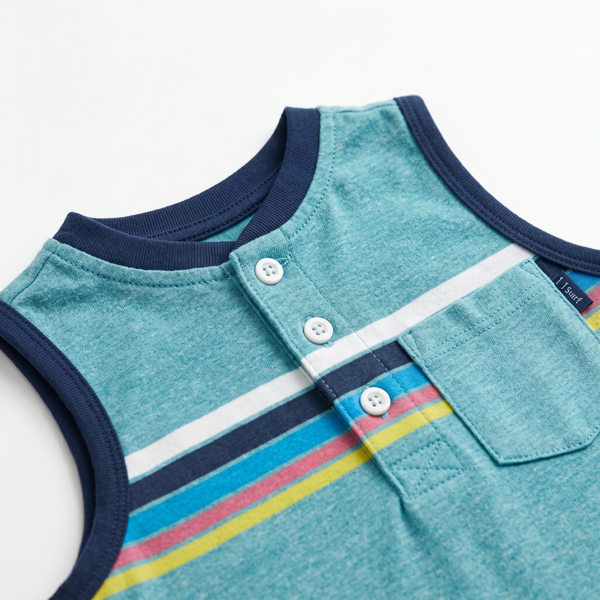 Baby Boys’ Teal Henley Bodysuit