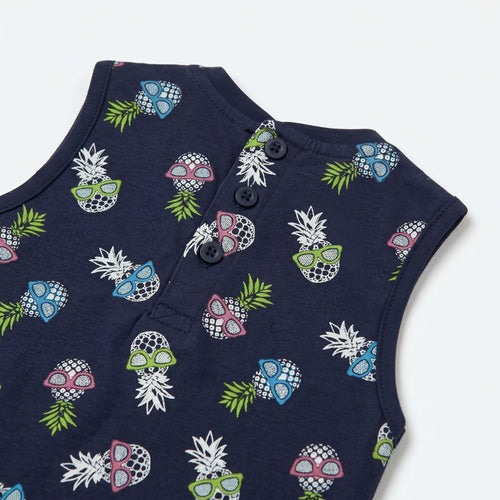 Baby Boys’ Navy Pineapple Print Bodysuit