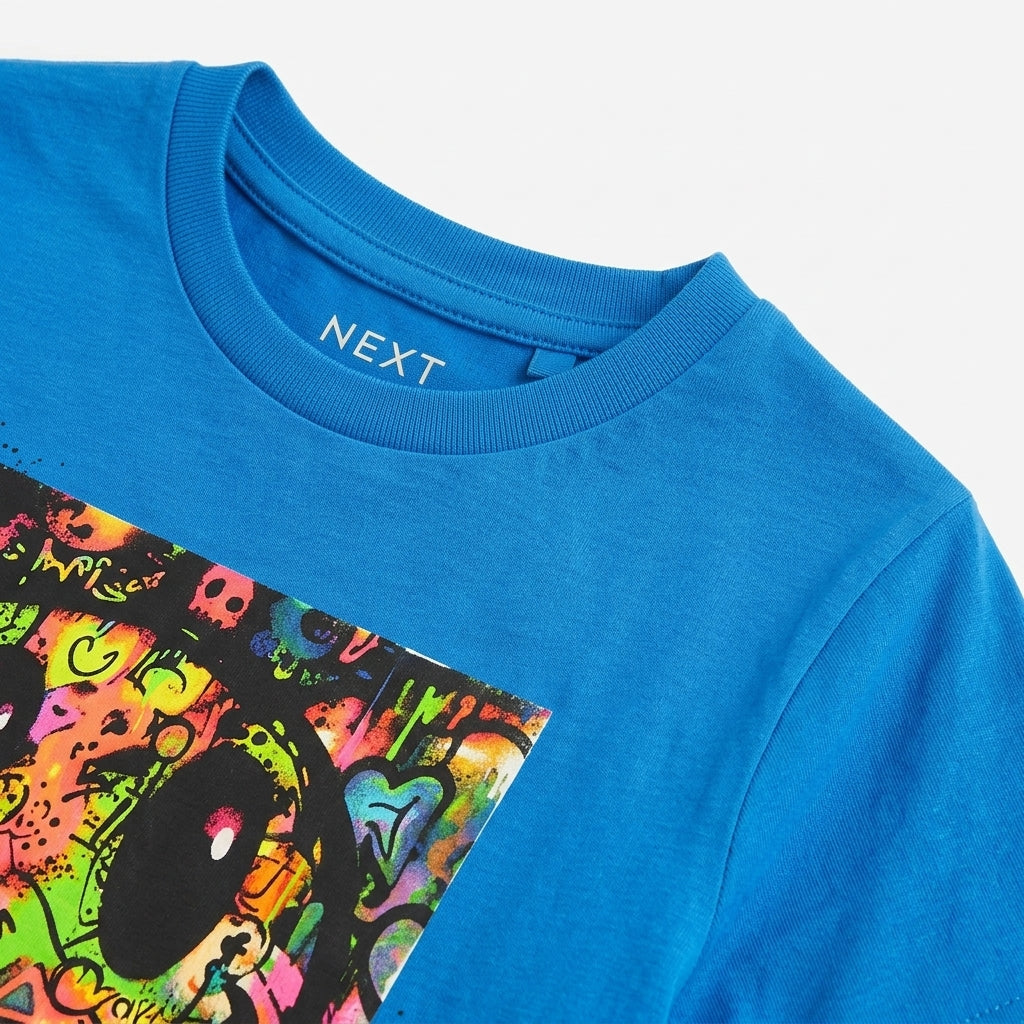 Kids Neon Graffiti Smiley Graphic T-Shirt