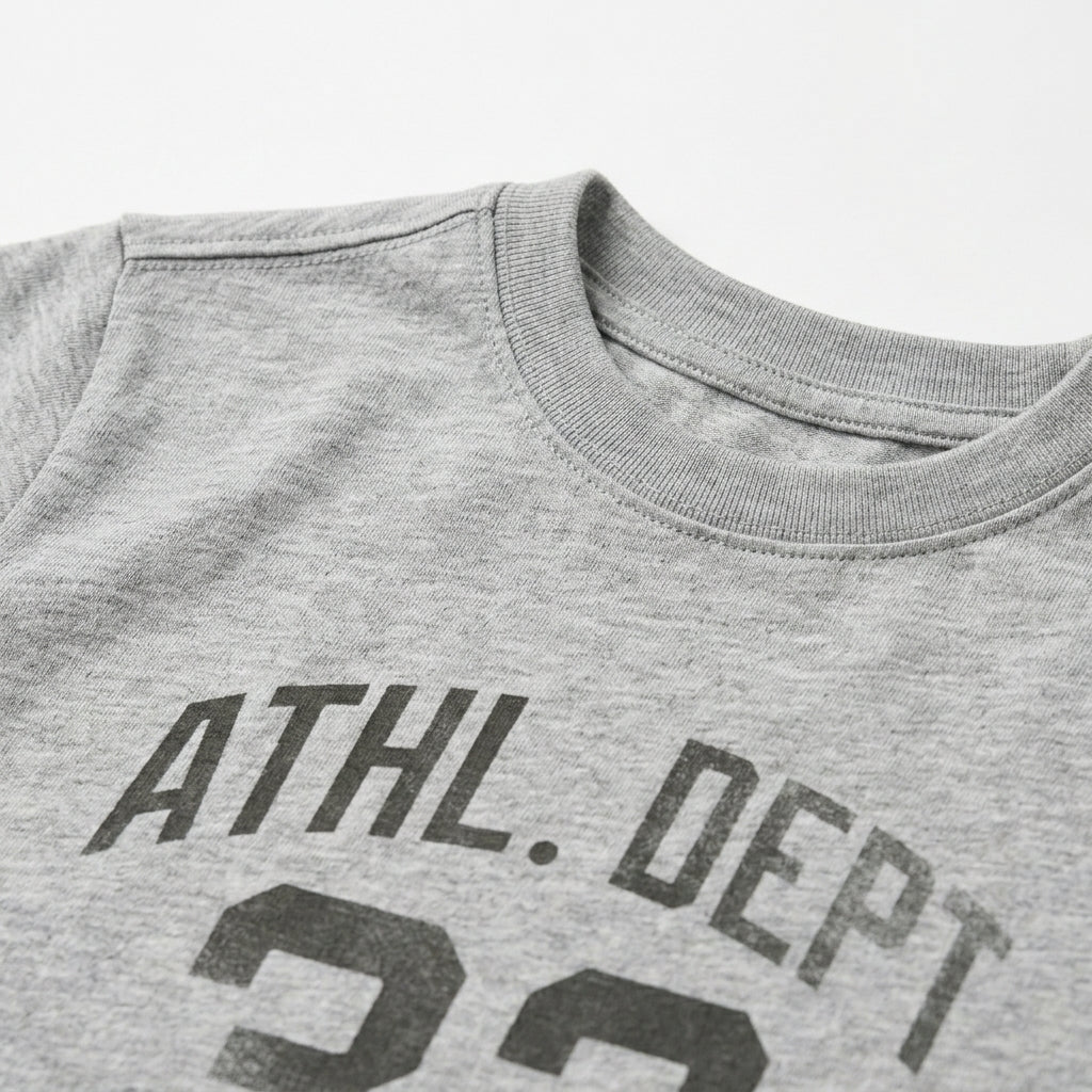 Kids Grey “Athl. Dept 32” Graphic T-Shirt
