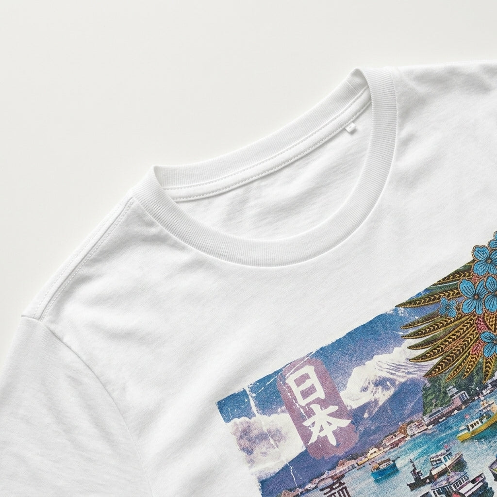 Girl's White “Japan Scenic Travel” Graphic T-Shirt