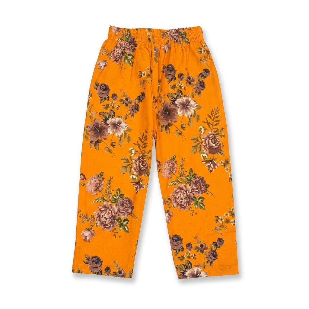 Sunflower Bloom Girls Printed Kurta Pajama