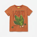 Boys Rust Orange “Lost in the Jungle” Graphic Cotton T-Shirt