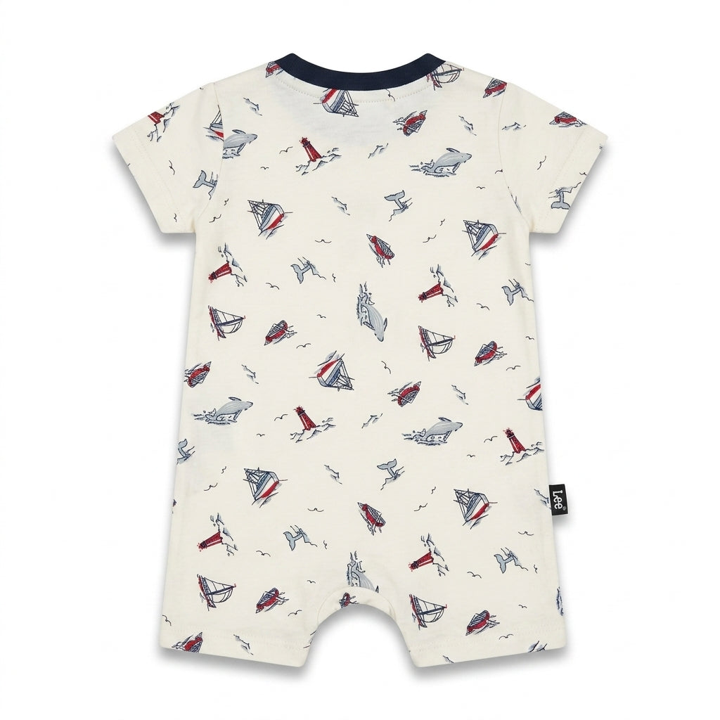 Baby Boys’ White Nautical Print Bodysuit