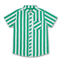 Boys Green & White Striped Casual Shirt
