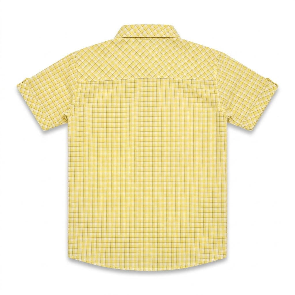 Boys Fresh Lime Check Short Sleeve Shirt