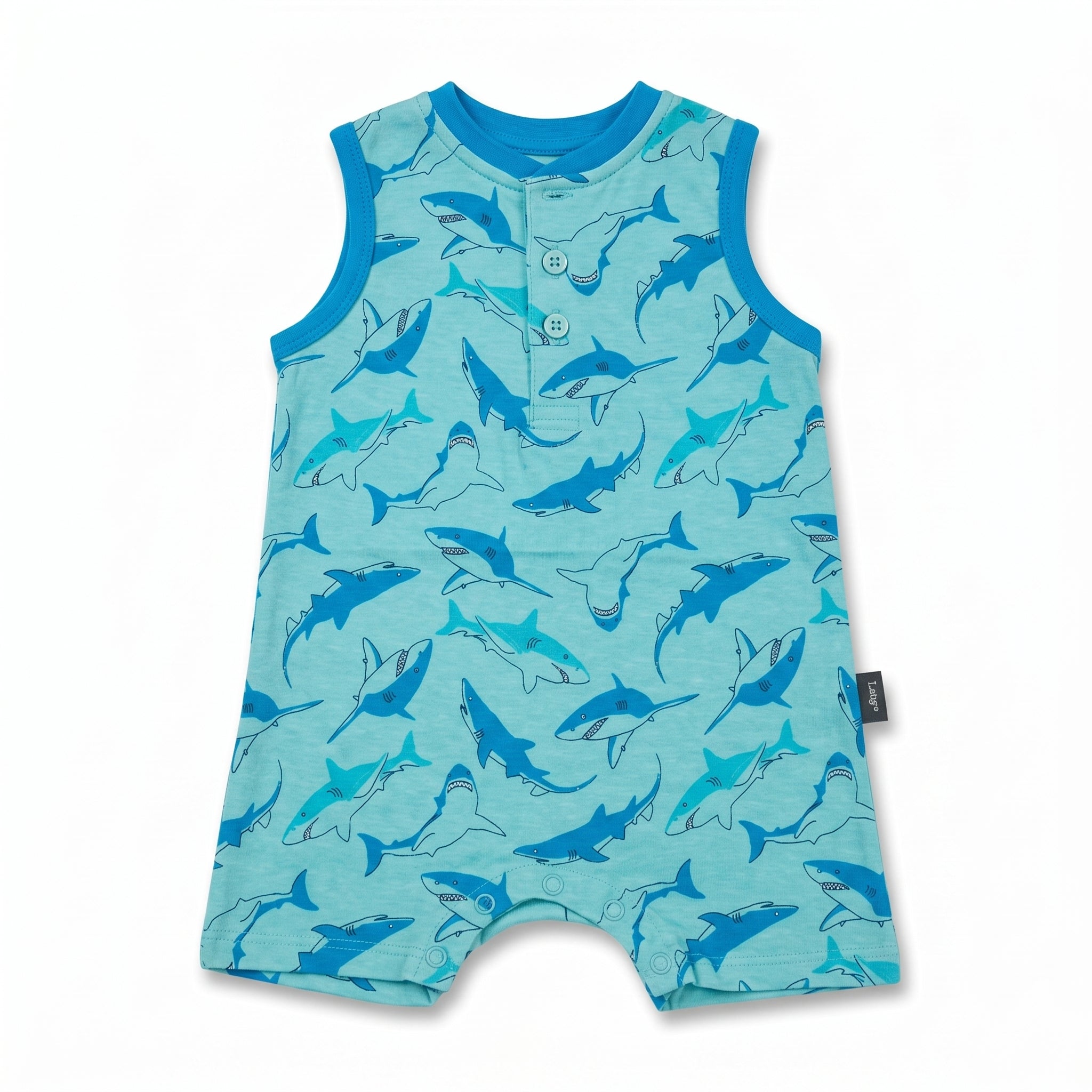 Baby Boys’ Aqua Shark Print Bodysuit