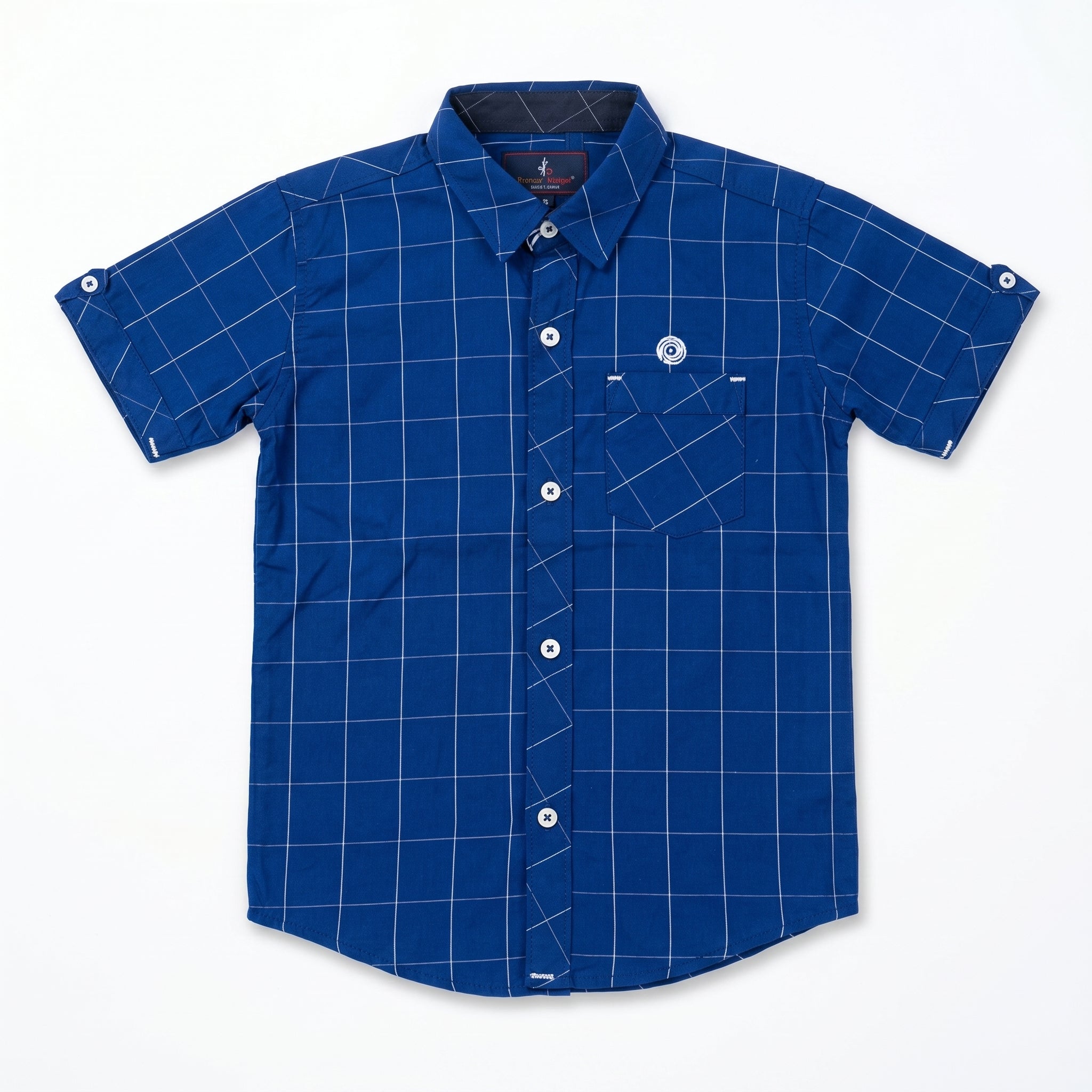 Boys Classic Blue Checkered Casual Shirt