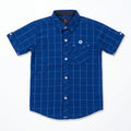 Boys Classic Blue Checkered Casual Shirt