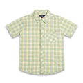 Boys Mint Green & Yellow Plaid Casual Shirt