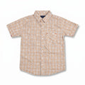 Boys Beige Checkered Casual Shirt